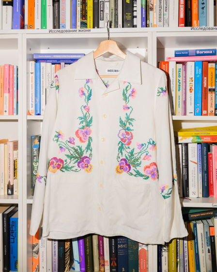 Рубашка из Старинной Скатерти/Vintage Flowers Long Sleeve Shirt