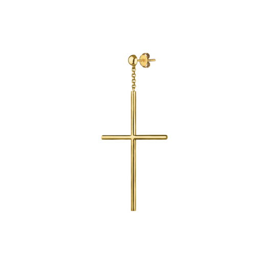 Моносерьга - крест Split Cross Gold