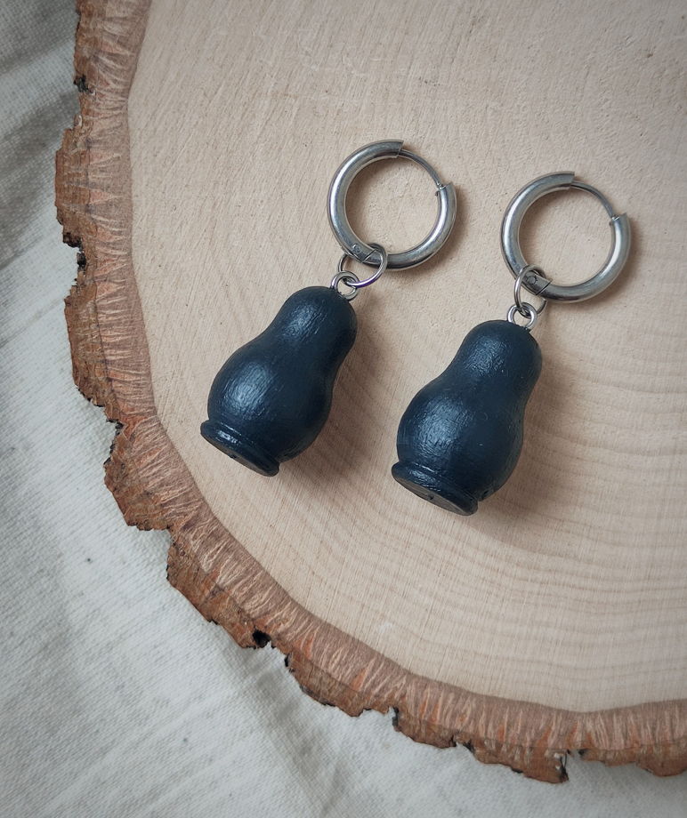 Серьги кольца Матрёшки