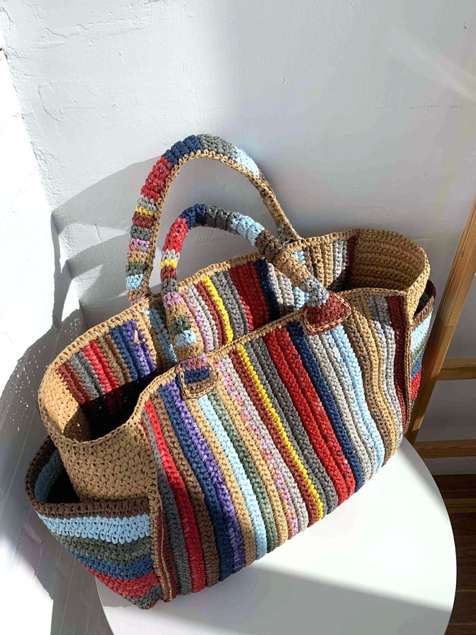 Сумка с карманами Weekender из рафии на заказ