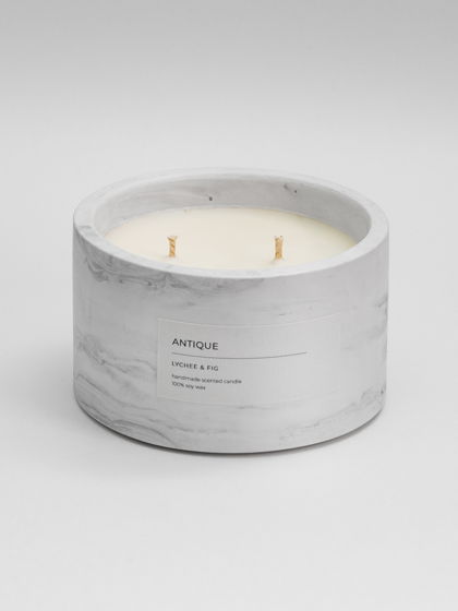 Большая ароматическая свеча из соевого воска с ароматом Личи & Инжир