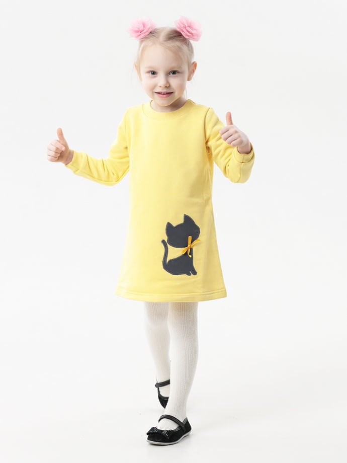 Платье "Котенок" лимонного цвета