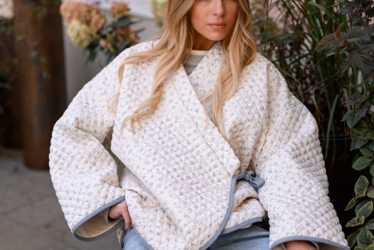 Куртка-кимоно из стеганой ткани