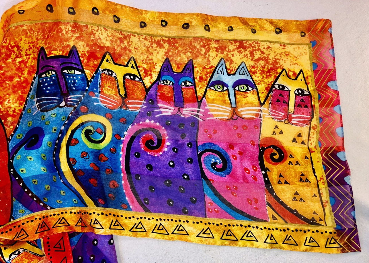 Шелковый шарф Laurel Burch "Кошки" Fantastic Felines