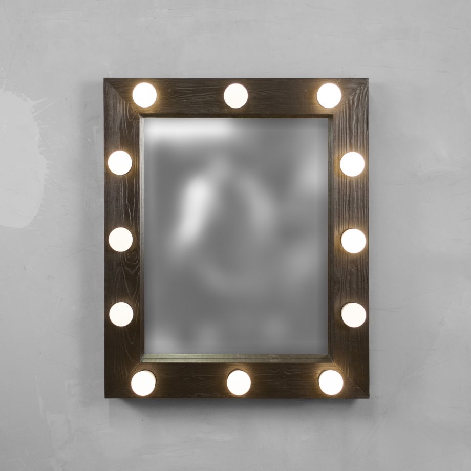 Зеркало для макияжа в деревянной раме, гримерное зеркало из дерева Cube