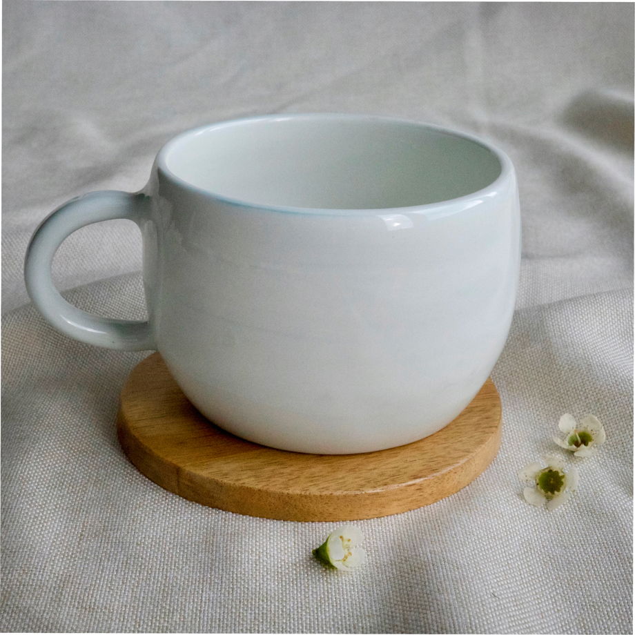 Чашка нежно-голубая "Нерияги" ручной работы, 200 мл