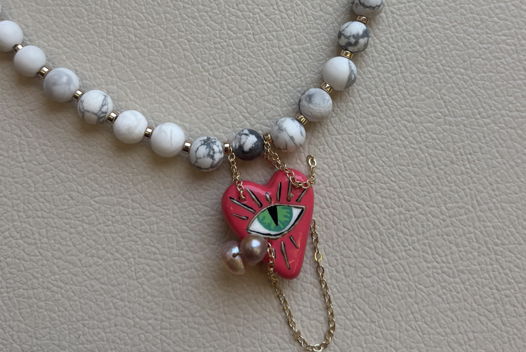 Чокер с глазом Хамса (красный)