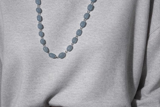 Колье голубое женское из кварца