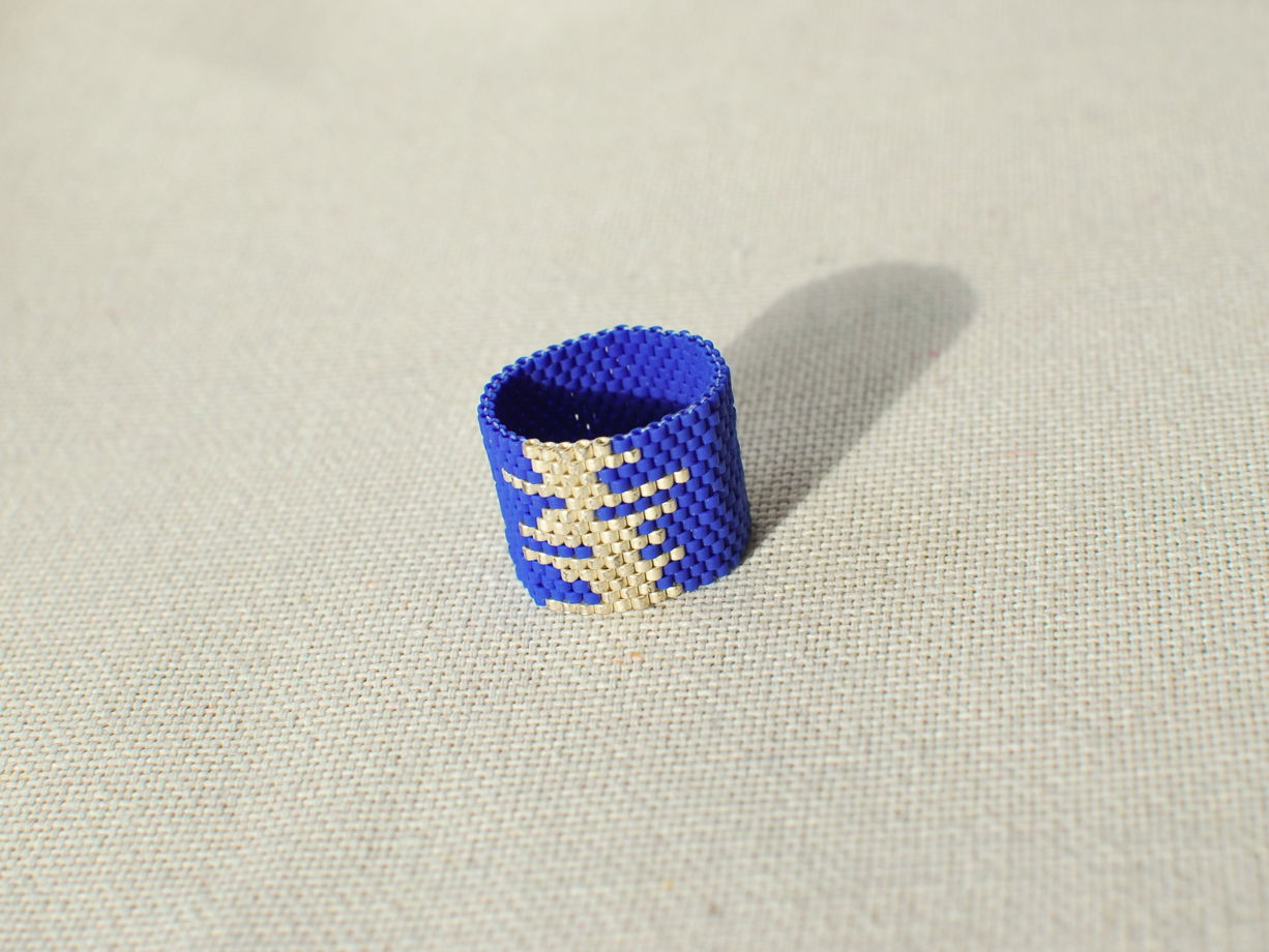 Кольцо «Ленские столбы» из японского бисера