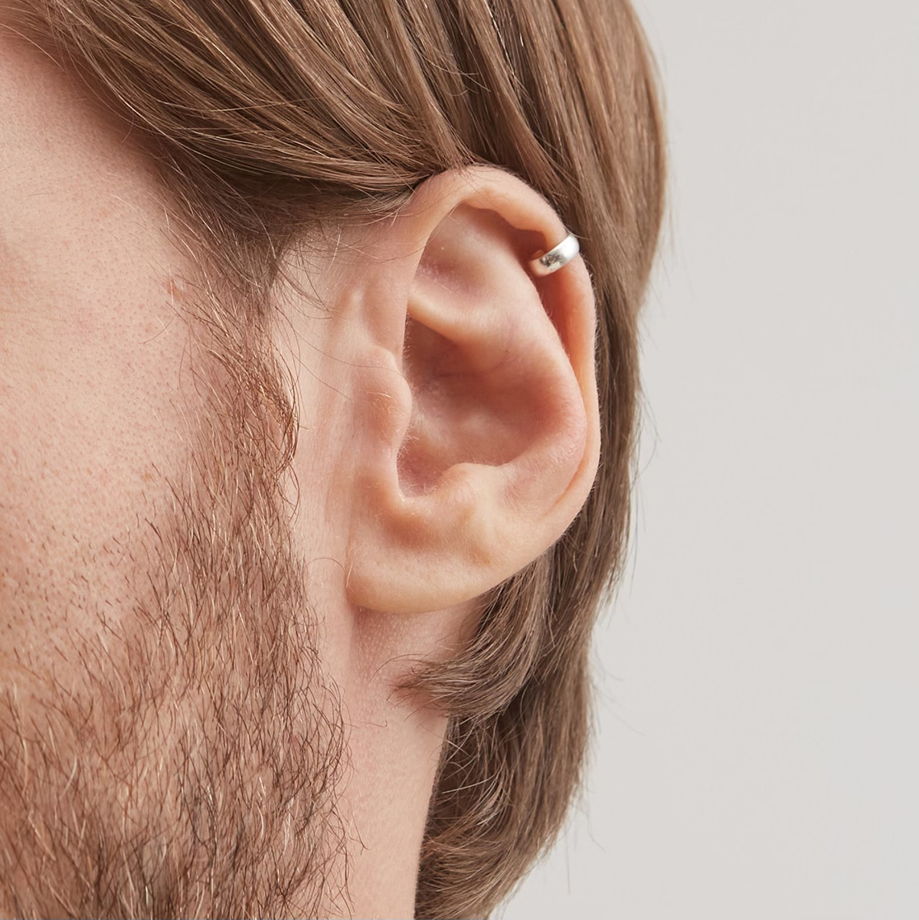 Фальш пирсинг хряща кафф cпираль из серебра на верхнюю часть уха (Spirale)