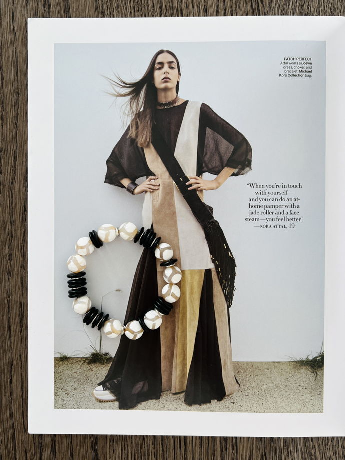 Браслет в этно стиле из кокосовых дисков и крупного агата дзи с рисунком