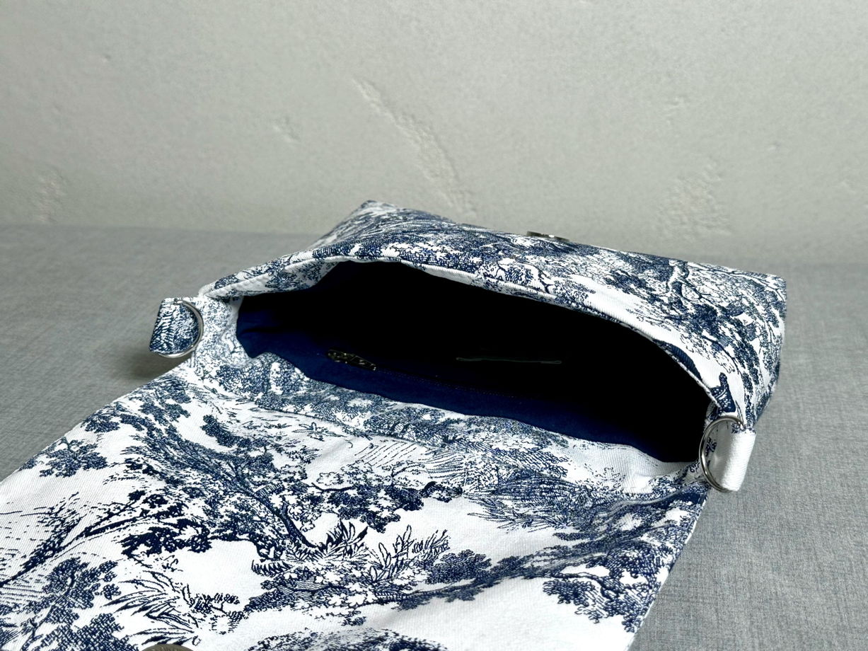 Сумочка крошка через плечо из уплотненного денима с принтом "Джунгли" синяя