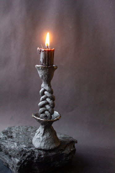 Подсвечник керамический для одной свечи Косы