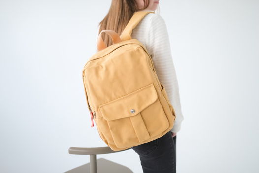 Городской рюкзак из хлопка, модель #2, горчичный