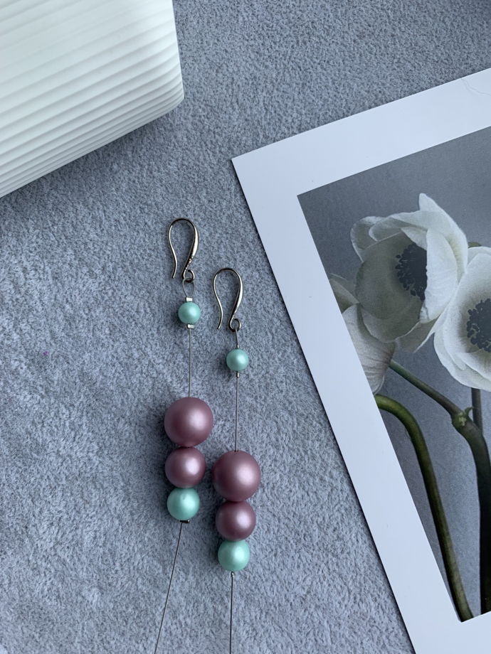 Серьги с жемчугом Майорка «Утренний туман»