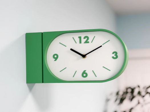 Настенные двусторонние часы, зелёная трава