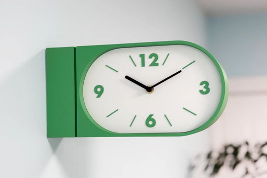 Настенные двусторонние часы, зелёная трава