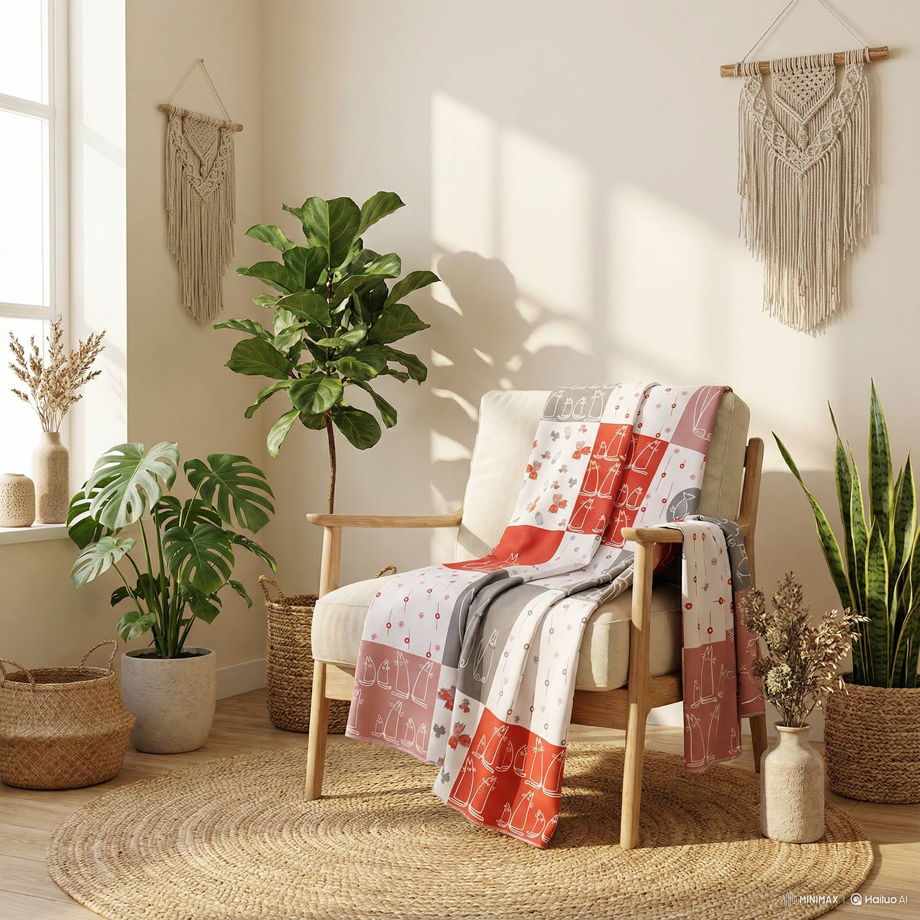 Двусторонний флисовый плед «Цветочный орнамент» 100х150 см