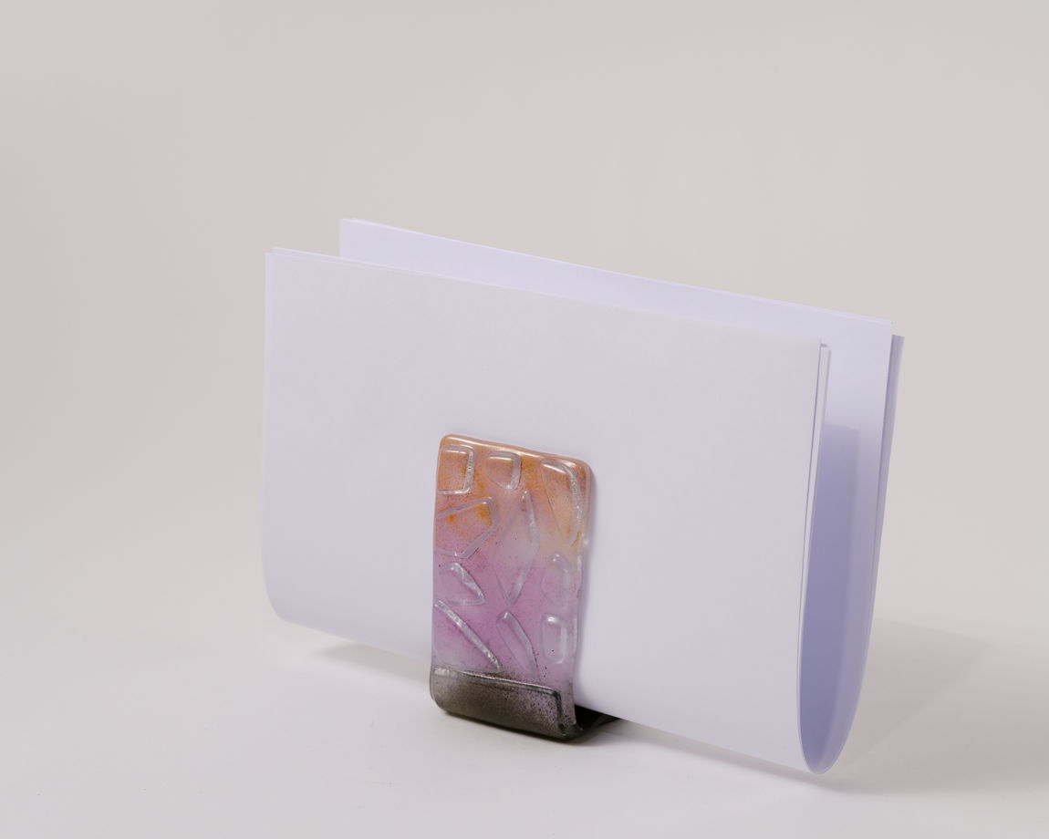 Салфетница, органайзер для бумаг ручной работы из стекла