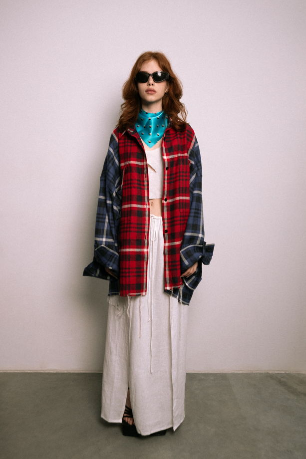 Рубашка двойная с бахромой