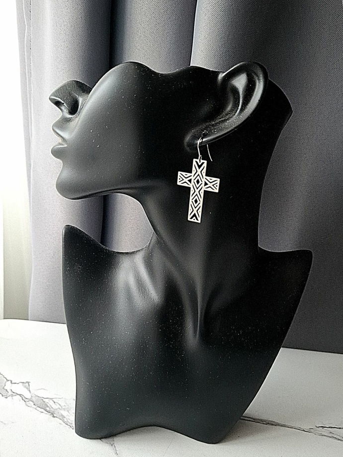 Серьги из стали Крестики