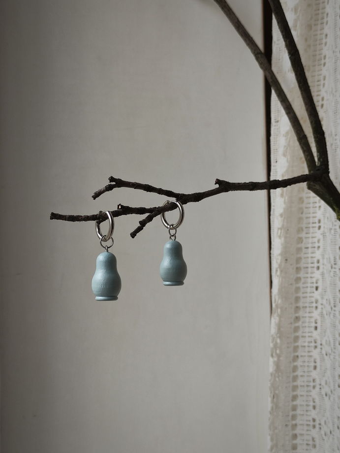 Серьги кольца Матрёшки