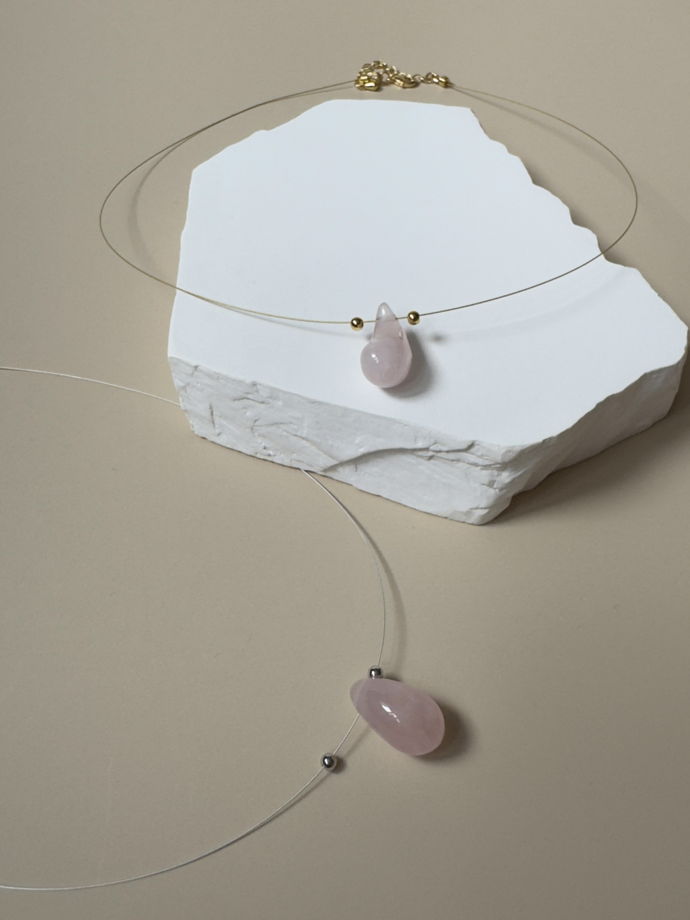 чокер [ pink ] с розовым кварцем