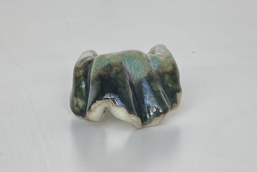 Керамическое кольцо "Зеленая волна"