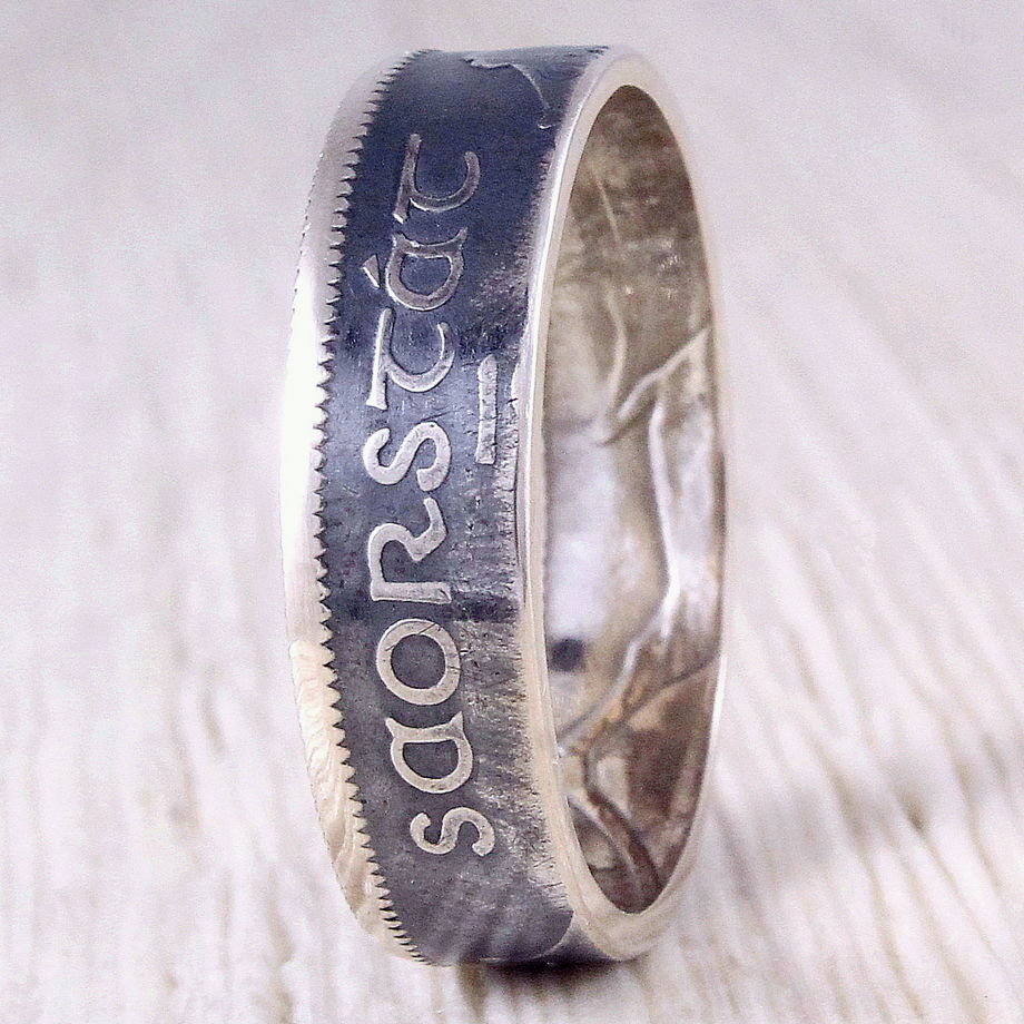 Серебряное кольцо из монеты (Ирландия) EIREANN