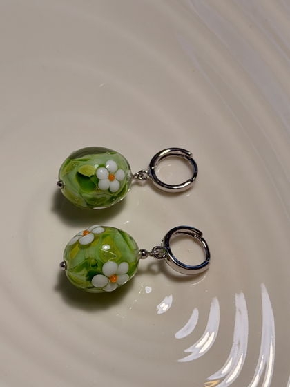 Серьги Весна из стекла