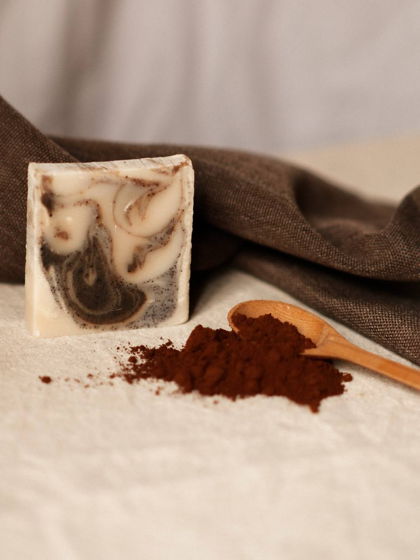 Кофейное мыло-скраб натуральное с ароматом зёрен арабики, ручная работа