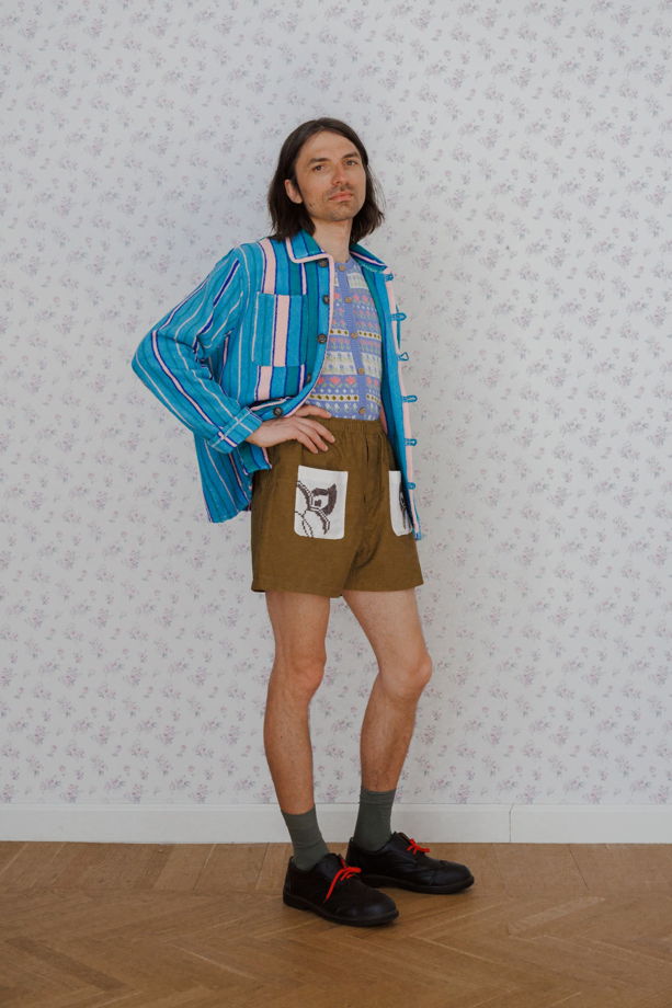 Полосатый Махровый Пиджак/Striped Towel Jacket