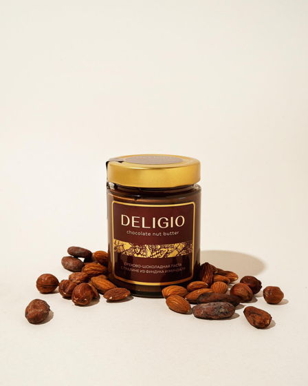 Орехово-шоколадная паста DELIGIO с пралине из фундука и миндаля