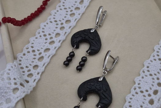 Серьги "Кокошники с жемчугом майоркой"