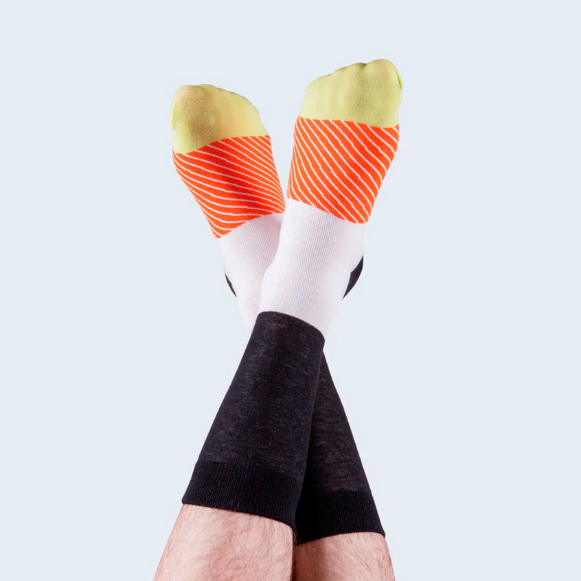 Носки в форме роллов DOIY Maki Salmon Roll Socks