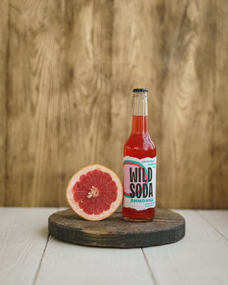Лимонад WILD SODA грейпфрут-клубника-мята