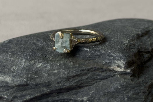 Кольцо с аквамарином