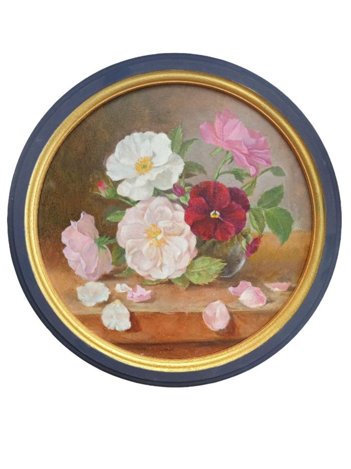 Картина маслом "Шиповник"