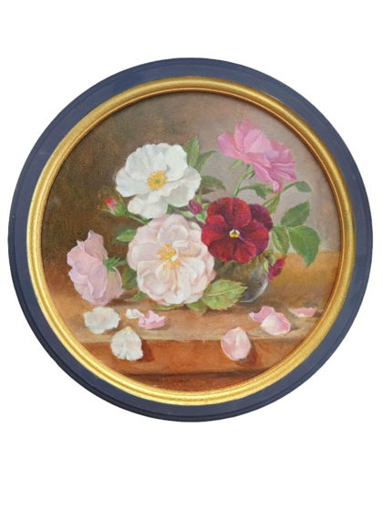 Картина маслом "Шиповник"