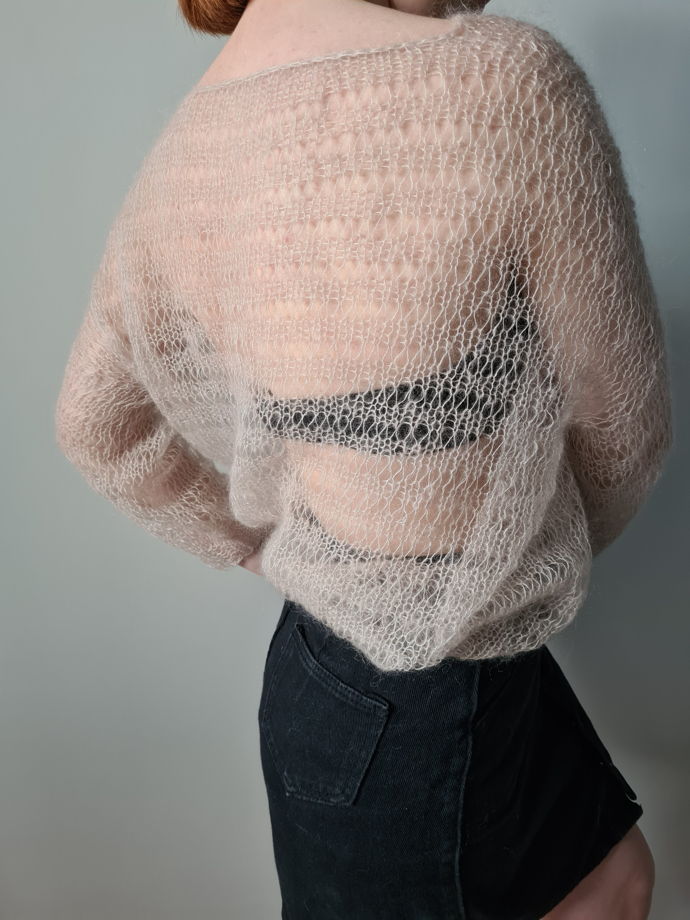 Розовый свитер из мохера и шелка JANE