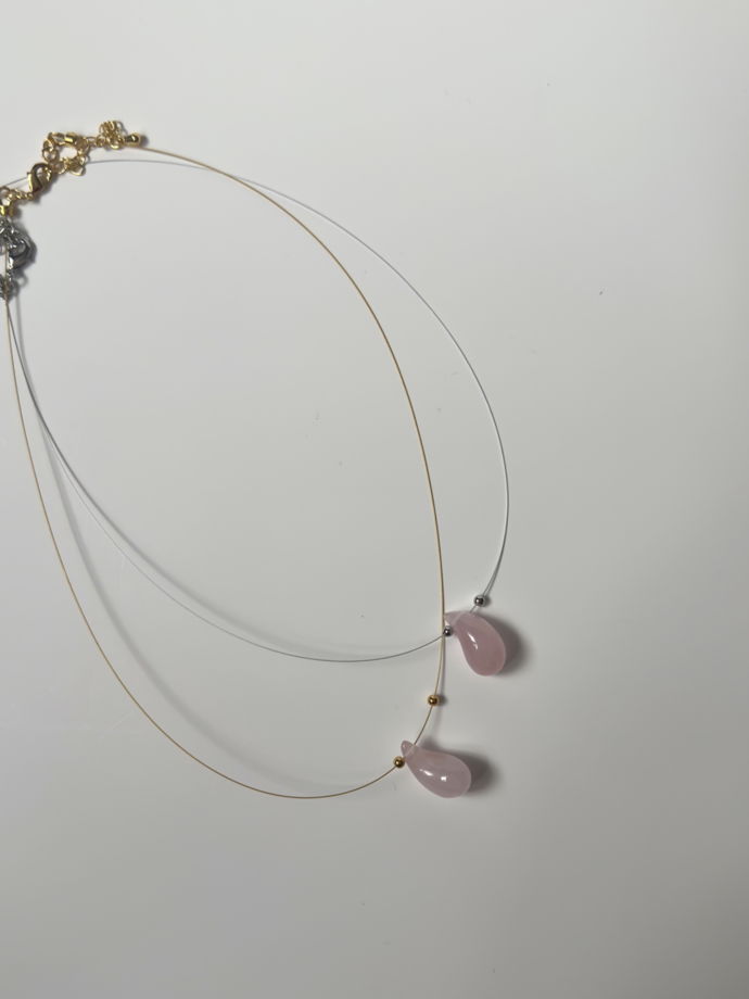 чокер [ pink ] с розовым кварцем