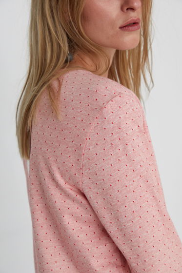 Женский джемпер из ягодного жаккарда, дизайн ткани Ploomi