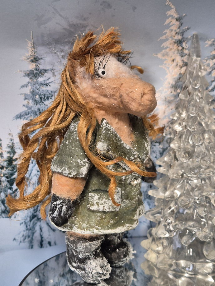 Ватная игрушка.  Конь в пальто. Лошадь. Символ 2026 года Продается в подарочной упаковке с сургучной печатью (по запросу)