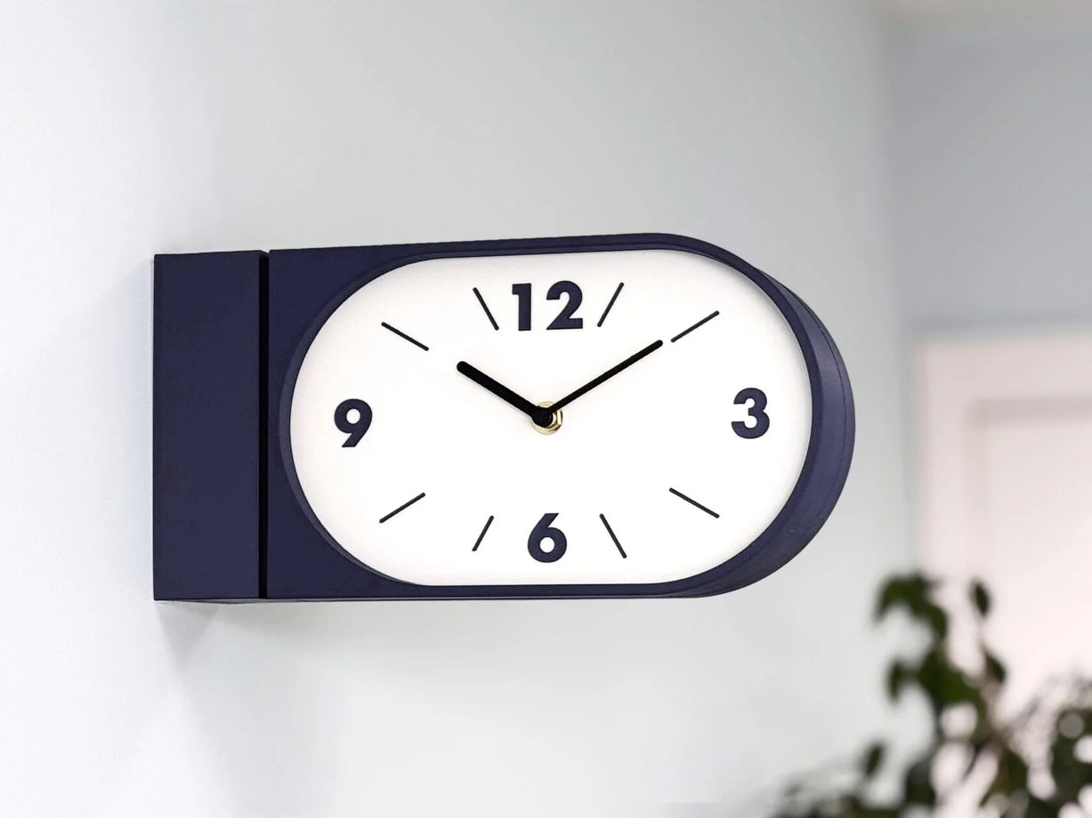 Настенные двусторонние часы, тёмно-синие