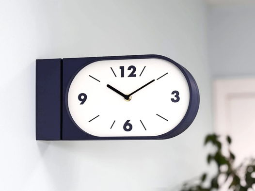 Настенные двусторонние часы, тёмно-синие