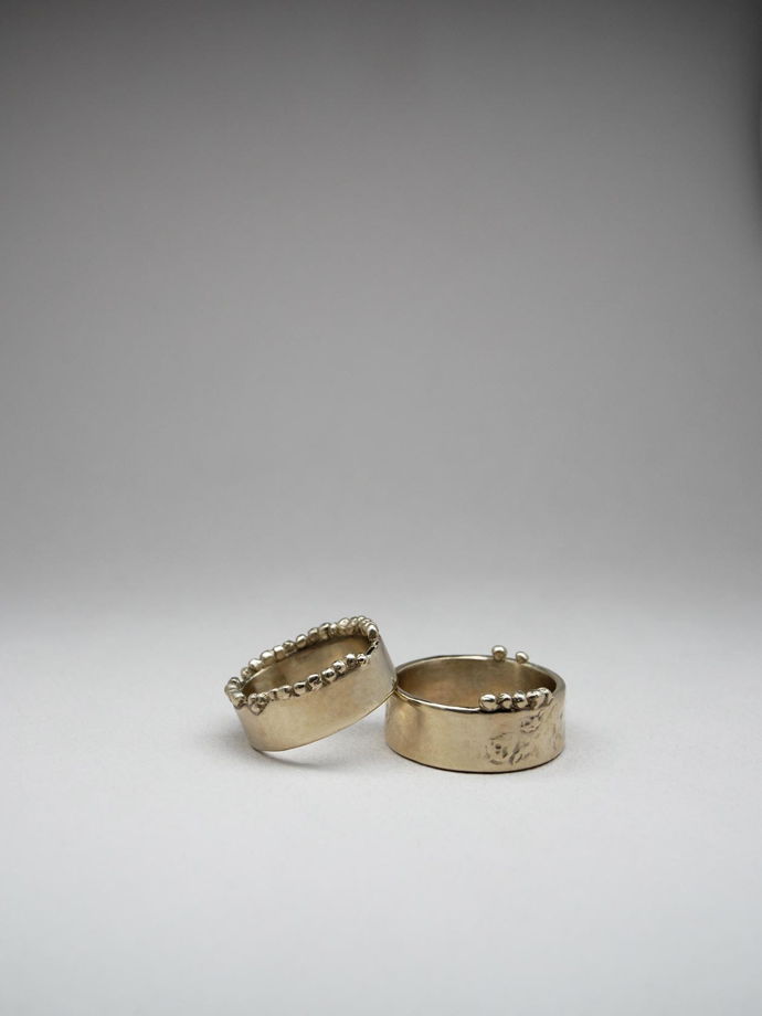 Парные кольца "Твои брызги на моей коже" в оттенке античного золота