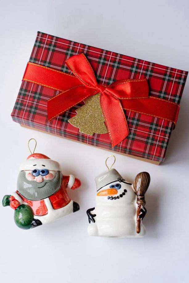 Набор елочных игрушек Дед Мороз со Снеговиком