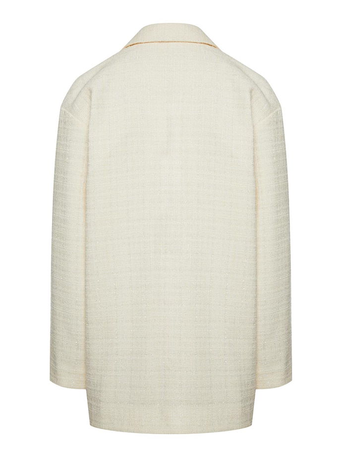 Вечерний прямой жакет из твида с люрексом