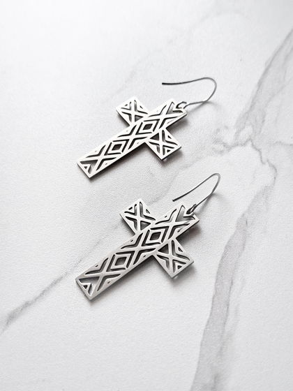 Серьги из стали Крестики