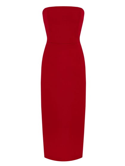 Платье-бандо миди, красный